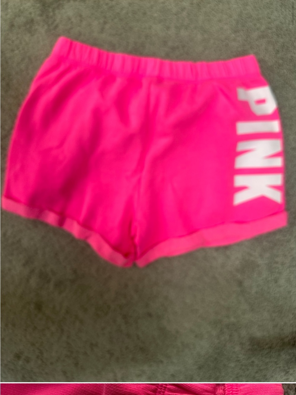 PINK Victoria's Secret Bright Pink Logo Athletic Shorts Size Medium